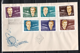 Hungary 1962 Space Astronauts And Cosmonauts, Gagarin, Glenn Etc. Set Of 8 Imperf. On FDC -scarce- - Europe