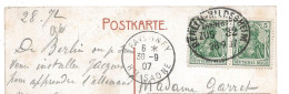 TIMBRE  1907  Allemagne Cachet BERLIN HISDESHEIM    Dom Mit Lustgarten        ( 2222)    écrite 1907 - Storia Postale