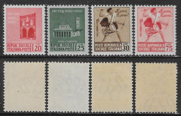 Italia Italy 1944 RSI Monumenti Distrutti Prima Sa N.496-499 Completa Nuova Integra MNH ** - Neufs