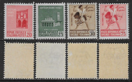 Italia Italy 1944 RSI Monumenti Distrutti Prima Sa N.496-499 Completa Nuova Integra MNH ** - Neufs