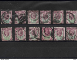 GB 1887 VICTORIA Yvert 93 Lot De 12 Oblitéré, Used Cote : 84 Euros - Usati