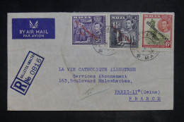 MALTE - Lettre Recommandée Par Avion > France - Voir Dos - M 2435 - Malta (...-1964)