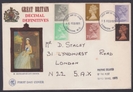 GB Great Britain 1971 Private FDC Decimal Definitives Issue, Queen Elizabeth II, Definitive, First Day Cover - Lettres & Documents