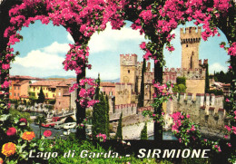 SIRMIONE, BRESCIA, LOMBARDIA, ARCHITECTURE, CARS, CASTLE, TOWER, ITALY, POSTCARD - Brescia