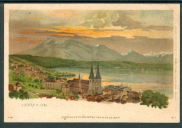 14553 Lucerne Mit Rigi - Litho (facsimile-Postkarten Serie 52 Luzern) - Andere & Zonder Classificatie