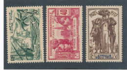 AEF - N° 28/30 NEUFS* AVEC CHARNIERE OU GOMME ALTEREE - COTE : 13€ - 1937 - Ongebruikt