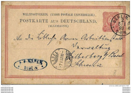 14-11 - Entier Postal Envoyé De Berlin En Suisse 1882 - Other & Unclassified