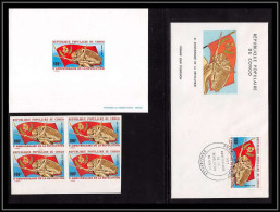 0576a épreuve De Luxe / Deluxe Proof Congo N° 138 Drapeau Flag Révolution + Non Dentelé Imperf + FDC No Gum - Ungebraucht