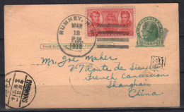 USA STAMPS. 1938 ,POSTCARD TO CHINA - Lettres & Documents