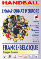 HANDBALL Championnat D Europe FRANCE BELGIQUE 28(scan Recto-verso) MA1416 - Pallamano