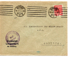 67312 - Deutsches Reich - 1921 - 40Pfg Dienst EF A OrtsBf HAMBURG, Abs: Irrenanstalt Langenhorn - Altri & Non Classificati