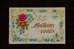 MEILLEUR VOEUX ( Carte Tissu Gaufrée) - New Year