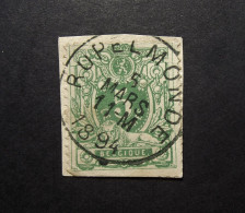 België - Belgique  1884 - OPB/COB ° 45 -  Liggende Leeuw -  Obl. Rupelmonde Sur Fragment 1894 - 1869-1888 Leone Coricato