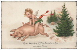 TT0329/ Neujahr  Amor Und Schwein  Litho AK 1935 - Neujahr