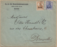 37880# GERMANIA LETTRE Obl POSTÜBERWACHUNGSSTELLE * 33 * 1917 OCCUPATION ALLEMANDE TERRITOIRE DES ETAPES - OC26/37 Etappengebied.