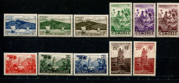 V - COMORES -   Année 1950-52 - N° Y&T1/11 + Taxe 1/2 -  Neufs Sans Charnière ** - Unused Stamps