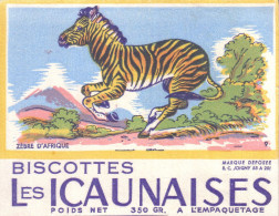 BUVARDS - YONNE - JOIGNY - BUVARD - BISCOTTES LES ICAUNAISES - N° 9 - ZEBRE D'AFRIQUE - Zwieback