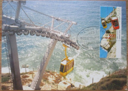 ISRAEL 2002 MAXIMUM CARD CABLE CAR ROSH HANIKRA LIFT FIRST DAY OF ISSUE STAMP POSTCARD CARTE POSTALE POSTKARTE CARTOLINA - Cartes-maximum