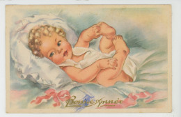 ENFANTS - BEBES -  Jolie Carte Fantaisie Bébé Dans Couffin "Bonne Année" - New Year