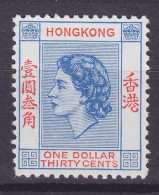 Hong Kong 1954 Mi. 188, 1.30$ QEII., MNH** - Unused Stamps