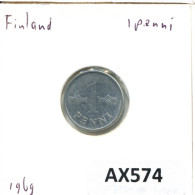 1 PENNY 1969 FINNLAND FINLAND Münze #AX574.D.A - Finland