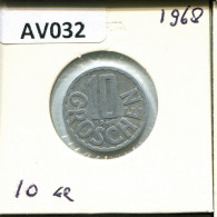 10 GROSCHEN 1968 ÖSTERREICH AUSTRIA Münze #AV032.D.A - Autriche