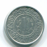 1 CENT 1974 SURINAME Netherlands Aluminium Colonial Coin #S11386.U.A - Suriname 1975 - ...