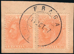 Huesca - Edi O 210 (2) - Fragmento Mat "Fraga" - Used Stamps