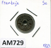 5 CENTIMES 1923 FRANCIA FRANCE Moneda #AM729.E.A - 5 Centimes