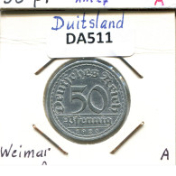 50 PFENNIG 1920 A DEUTSCHLAND Münze GERMANY #DA511.2.D.A - 50 Rentenpfennig & 50 Reichspfennig