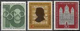 Bund 1956, MiNr. 231 + 234 + 238; Postfrisch (**); Bund 01 - Nuovi