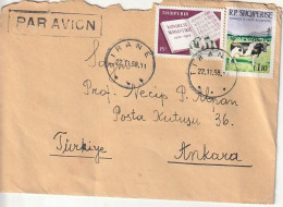 Cover - Albania, Tirane, 1968 - Posted From Albania To Turkey - Stamp(s) And Postmark(s) - Albanië