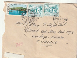 Cover - Albania, Gjirokaster, 1984 - Posted From Albania To Turkey - Stamp(s) And Postmark(s) - Albanië