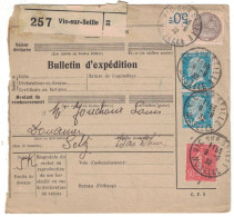 BULLETIN D'EXPÉDITION COLIS POSTAUX De VIC SUR SEILLE (MOSELLE) TIMBRE FISCAL + SEMEUSE PASTEUR 1932 - Covers & Documents