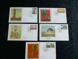 1974 1718 1719 1720 1721 & 1722 FDC's Zijde/soie   : " Historische Uitgifte/ Emission Historique " - 1971-1980