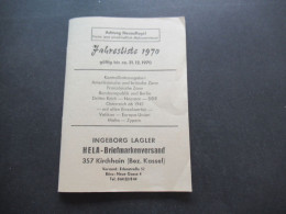 Jahresliste 1970 Ingeborg Lagler HELA Briefmarkenversand 357 Kirchhain (Bez. Kassel) Guter Zustand!! - Catalogi