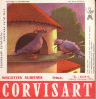 BUVARDS - VOSGES - EPINAL - BUVARD - BISCOTTES CORVISART - FABLE DE LA FONTAINE - LES DEUX PIGEONS - Zwieback