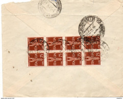 1945 LETTERA RACCOMANDATA CON ANNULLO GELA CON 8 PEZZI  DEL N°  12 POSTA AEREA - Poststempel