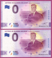 0-Euro MEAQ 05 2021  ANTONIO OLIVEIRA SALAZAR COLECCAO MUSEU DO CARAMULO  Set NORMAL+ANNIVERSARY - Private Proofs / Unofficial