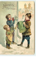 N°17872 - Carte Gaufrée - Heureuse Année - Enfants Jouant De La Musique - New Year