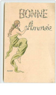N°11093 - Carte Fantaisie - Bonne Année - Rigolet - Femme - Art Nouveau - New Year