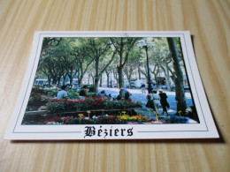 Béziers (34).Le Marché Aux Fleurs Sur Les Allées Paul Riquet - Carte Animée. - Beziers