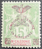 Nouvelle Calédonie 1903 Surchargé Overprinted CINQUANTENAIRE 24 SEPTEMBRE 1853 1903 Yvert 71 * MH - Unused Stamps