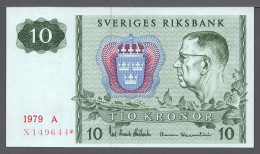 Sweden Svezia Suède Schweden 1979 10 Kronor Replacement / Star P#52d.3r UNC - Suède