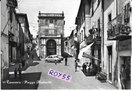 Lazio-viterbo-tuscania Piazza Matteotti Differente Veduta Piazza Auto Epoca Negozi Bar Tabacchi Animatissima Anni 50 - Autres & Non Classés