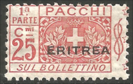 521 Eritrea 1914 25c Red Rouge MH * Neuf CH (ITC-103) - Eritrea