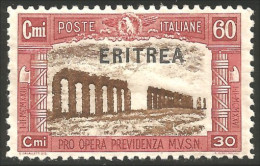 521 Eritrea 1927 60c + 30c Rouge Brun Brown Red MH * Neuf CH (ITC-82) - Eritrea