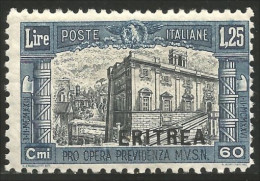 521 Eritrea 1927 1.25 + 60c Dark Blue Bleu Foncé Noir Black MH * Neuf CH (ITC-83) - Eritrea