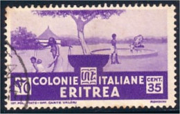 521 Eritrea Posta Coloniale Italiana 35c Village (ITC-41) - Eritrea