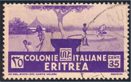 521 Eritrea Posta Coloniale Italiana 35c Village (ITC-40) - Eritrea